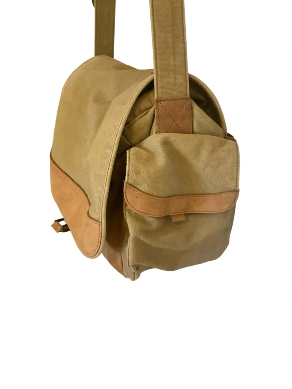 L.L. Bean canvas and leather messenger bag